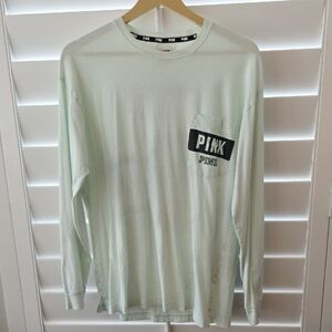 PINK Victoria's Secret Light Green Long Sleeve Tee